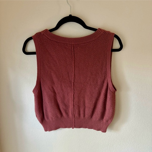 Pink Cable Knit Sweater Vest By Sincerely Jules Sz XL V Neck Fall Winter Staple - Picture 5 of 7